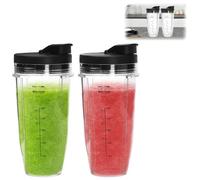 2 Pezzi Tazza Di Ricambio Per Frullatore, 24oz Borraccia Frullatore Portatile Con Coperchio Bicchiere Frullatore Immersione Bicchiere Frullatore Magic Bullet Frullatore Per Frullatori Ninja