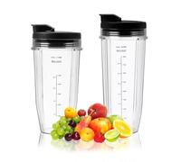 2 Pezzi Tazza di ricambio per spremiagrumi, tazza di ricambio per frullatore da 24oz+32oz Contenitore adatto per accessori per frullatore Nutri Ninja Tazza Blenderer