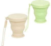 2 Pezzi Tazze di Silicone Pieghevole con Coperchio di Sigillatura,200 ml Portatile Pieghevole da Viaggio,Livello Alimentare Senza BPA Coppe,riutilizzabile,picnic,campeggio,escursionismo,all'aperto