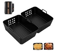 2 pezzi teglia in silicone friggitrice ad aria per Ninja Foodi Dual Zone AF400EU 9.5L, accessori friggitrice ad aria per Ninja Double Stack XL SL400EU, ideali come teglia per preparazioni versatili