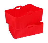 2 Pezzi Teglia in Silicone Riutilizzabile, Rossa | Silicone Alimentare, Drenaggio Dell’olio, Pulizia Rapida in Lavastoviglie, per Cucina e Snack