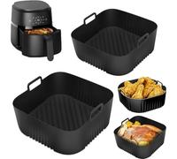 2 Pezzi Teglia Per Friggitrice ad Aria Applicabile a Friggitrice ad Aria Philips 4,1L (HD9252, HD9200, HD9255, NA229) Teglia Silicone Friggitrices ad Arias Riutilizzabile Sostituisce La Carta da Forno