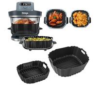 2 Pezzi Teglia per Friggitrice ad Aria per Ninja Crispi Pro 6-in-1 Glass Air Fryer, Teglie Silicone Airfryer Contenitori Accessori per Ninja Crispy Pro AS101CY, Riutilizzabile Teglia Friggitrice Aria