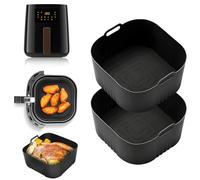 2 Pezzi Teglia per Friggitrice ad Aria,WideSmart Accessori Friggitrice ad Aria, Contenitori Friggitrice ad Aria Accessori per Cosori 4,1L HD9252, HD9255, HD9200 Riutilizzabile Invece di Carta Forno