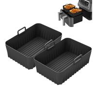 2 Pezzi Teglia Silicone Friggitrice Ad Aria per Ninja AF400EU AF300EU,21×14×7 cm Contenitori Friggitrice ad aria,Carta Forno Riutilizzabile Quadrata Accessori Air Fryer per Tower Instant Dual