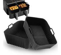 2 Pezzi Teglia Silicone per Friggitrice ad Aria, Compatibili con COSORI Friggitrice 8,5L CAF-R901-AEU Riutilizzabile Accessori Friggitrice ad Aria Teglie Silicone Senza BPA, Invece di Carta Forno