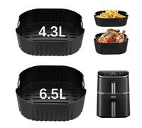 2 Pezzi Teglie in Silicone per COSORI Turbo Tower Pro 10.8L Friggitrice ad Aria Double Stack/CAF-DC112-ADE (6.5L & 4.3L) -Teglie Silicone per Friggitrice ad Aria riutilizzabile