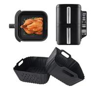 2 pezzi Teglie Silicone Extra Alta per SL300EU Ninja Double Stack Friggitrice ad Aria Verticale a 2 Scomparti, Teglie Silicone per Friggitrice ad Aria riutilizzabile per Airfryer sl300eu