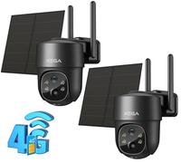 2 Pezzi Telecamera PTZ Solare 4G Esterno Con SIM Senza WiFi Senza Fili 2K HD