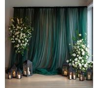 2 pezzi Tenda a forma di arco romantica in tulle - Tenda decorativa per arco da matrimonio - Può essere appesa a una barra, adatta come sfondo fotografico, per matrimoni, baby shower, feste di complea
