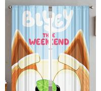 2 pezzi Tende decorative per la casa con motivo di animazione del cartone animato Bluey, decorazione per soggiorno, camera da letto, stanza, decorazione con stampa a motivo, tende adatte per soggiorno