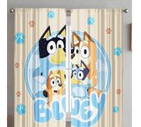 2 pezzi Tende decorative per la casa con motivo di animazione del cartone animato Bluey, decorazione per soggiorno, camera da letto, stanza, motivo stampato, tende adatte per soggiorno, camera da lett
