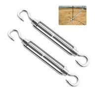 2 Pezzi Tenditore Filo Regolabile con 2 Gancio, M6 Tenditori in Inox 304