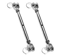 2 Pezzi Tenditore in Acciaio Inox M6 Corpo Chiuso per Cavi e Catene | 304 Acciaio Inossidabile, Estremità a Ganascia Perno e Filo, Finitura Lucida, Uso Marino