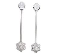 2 pezzi Terlina cristallina Tiepino magnetico in acciaio inossidabile Elegante fibbia per tende a fiore elegante per la camera da letto del soggiorno