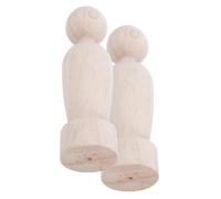 2 Pezzi Terminale Decorativo in Legno Massello, Sfera Rotonda | Finitura Grezza Pronta da Dipingere, Venatura Naturale, Supporto Stabile per Montanti e Corrimano