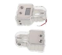 2 Pezzi Terminali Batteria Auto e Copertura Trasparente | Morsetti in Lega di Zinco, Coppia e Negativo, per Impianto Audio Auto e Subwoofer