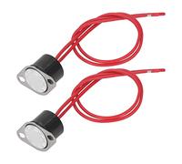 2 Pezzi Termostato Interruttore di Controllo Termico con Filo 250V 10a Normalmente Chiuso NC Interruttore Termico Sensore Bimetallico Impermeabile Interruttore di Temperatura Rapido(50 ℃)