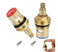 2 pezzi testa a dischi in ceramica rubinetti di ricambio in ottone e ceramica 1/2" quarto di giro cartucce per rubinetto bagno cucina casa