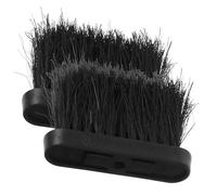 2 Pezzi Testa di Ricambio, Setole Sintetiche Nere | Compatibile Pulizia Quotidiana, Forma Ergonomica, Setole Dense e Larghe, per Cenere e Superfici Lisce