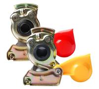 2 pezzi testa frizione M16 con valvola set di attacco ad aria compressa, giallo e rosso M16 x 1,5 con tappo antipolvere per camion, trattore, aria compressa, trattore, motore, rimorchio, rimorchio