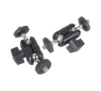 2 pezzi testa magica a doppia sfera regolabile con vite da 1/4", clip per piselli per action camera, monitor, microfoni, doppia testa sferica, braccio di evocazione