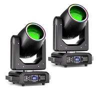 2 pezzi Teste Mobili LED 200W Beam Luce da Palcoscenico 7+1 Colori 12 Gobos illuminazione di scena con Striscia luminosa 18 Prisma Focus Elettronico Luce di Scena per Natale Club DJ Discoteca Fest