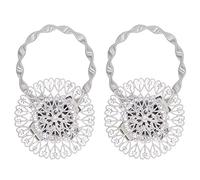 2 pezzi Tieback magnetico Tiebacks in acciaio inossidabile Cripli di fibbia per tende a fiore scintillante per la decorazione