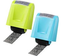 2 Pezzi Timbro di Identità per Prevenzione di Volo Timbro di Protezione Identità a Rullo di Sicurezza Grande (Verde e Blu, Medio)