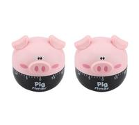 2 Pezzi Timer da Cucina Adorabile Maialino Timer da Cucina 55 Minuti Timer da Cucina Simpatico Animaletto Mini Timer da Cucina per Utensili da Cucina Strumento di Cottura (rosa)