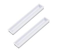 2 pezzi Tiretti da incasso per porta a stalla in Lega di alluminio Maniglie Bianco scorrevoli a scomparsa nascoste Pomello per cassetti,con Adesivo senza punto metallico (Length 200mm)