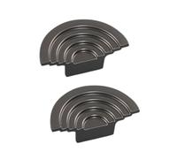2 pezzi Tiretti Mezza Luna,maniglie Invisibile tirare per armadietti Senza foratura Maniglia per cassetto a semicerchio,Manopole Lega di zinco,pomelli decorativi (Hole spacing 16mm,Dark grey)