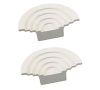2 pezzi Tiretti Mezza Luna,maniglie Invisibile tirare per armadietti Senza foratura Maniglia per cassetto a semicerchio,Manopole Lega di zinco,pomelli decorativi (Hole spacing 32mm,Light grey)