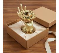 2 Pezzi Titolare Lampada Burro Tibetana Stile Ornamentale Portafiamma a Mano