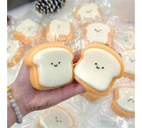 2 pezzi Toast soffice con sorriso - texture dell'uva, lento rimbalzo, giocattoli antistress per bambini/adulti, ottimo regalo per la Festa dei bambini, vacanze/compleanni, regali, giocattoli per bambi