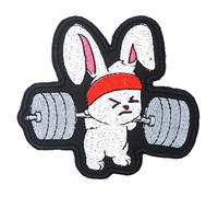 2 Pezzi Toppa ricamata Bunny Fitness Badge con Hook Loop Backing per Zaini Giacche Vestiti Applique