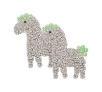 2 Pezzi Toppa Ricamata Cavallino Cartoon Strass Termoadesiva