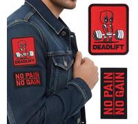 2 pezzi Toppe per vestiti, Fitness Chiusure a strappo, Moda toppe ricamatecc adatto per zaini cappelli uniformi e jeans, Nero e rosso