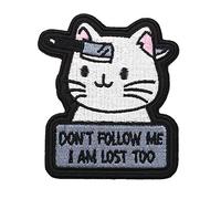2 pezzi toppe ricamate Militare Tattico Badge con gancio Loop Backing Applique-don't follow me I am lost too