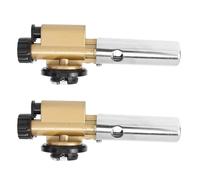 2 Pezzi Torcia a Butano Regolabile per Cucina e Barbecue Esterno | Acciaio Inox e Rame, Accensione per Carbone e Tubi, Leggero, Stile Semplice, Oro e Argento