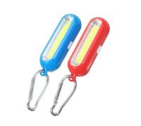 2 pezzi Torcia Portachiavi a Luce Forte Anello, 1 Batteria AAA | Metallo e Plastica, Moschettone da Montagna, per Zaini, Borse, Cintura, Campeggio e Notte