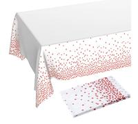 2 Pezzi Tovaglia per Feste Oro Rosa per Tavolo Rettangolare, Copritavolo di Compleanno con Coriandoli a Pois in Oro Rosa per Compleanno, Matrimoni, Baby Shower, Addio al nubilato, 137 cm x 274 cm