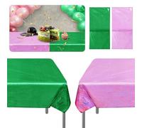 2 Pezzi Tovaglia per Feste Wicked, 2,7x1 m Rosa e Verde Tovaglie Lucide Decorazioni per Feste a Tema Wicked per Cosplay Compleanno
