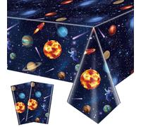 2 pezzi Tovaglie per feste nello spazio esterno, copritavolo del sistema solare, 130x220cm copritavolo rettangolo per decor per feste di compleanno a tema spaziale per bambini, festa a tema galassia