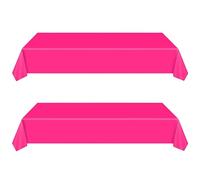 2 Pezzi Tovaglie Rosso Rosa, 137 x 274 cm Tovaglia in Plastica, Rettangolare, Una Sola Volta，Impermeabile, Resistente all'olio per Compleanno, Matrimonio, Natale, La Tavola di Casa Festa