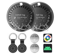 2 Pezzi Tracker GPS Android Senza Abbonamento, Smart Tag, Funziona con Google Dov'è App, Localizzatore GPS, Trova Oggetti, Localizzatore Bluetooth per Chiavi/Bagagli/Valigie/Bambini/Portafoglio