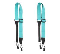 2 Pezzi Tracolla senza Fori, Regolabile con Gancio Vintage Blu | Microfibra e Cotone Intrecciati, Antiscivolo con Clip Soundhole, per Concerti e Prove in Classe