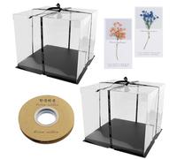 2 pezzi trasparente scatola per torte, scatole regalo trasparente, scatola regalo per torta, riutilizzabile, per torte di compleanno, torte nuziali, dolci artigianali, cioccolatini, fiori