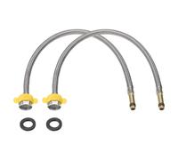 2 Pezzi Tubi Acqua 20" G1/2F x M10M (Argento)