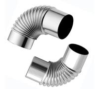 2 Pezzi Tubo A Gomito A 90° Da 7,5 Cm, Gomito Ondulato For Camino In Acciaio Inossidabile A 90 Gradi For Stufe A Legna Da Campeggio All'aperto Tubo Di Scarico Dello Scaldabagno